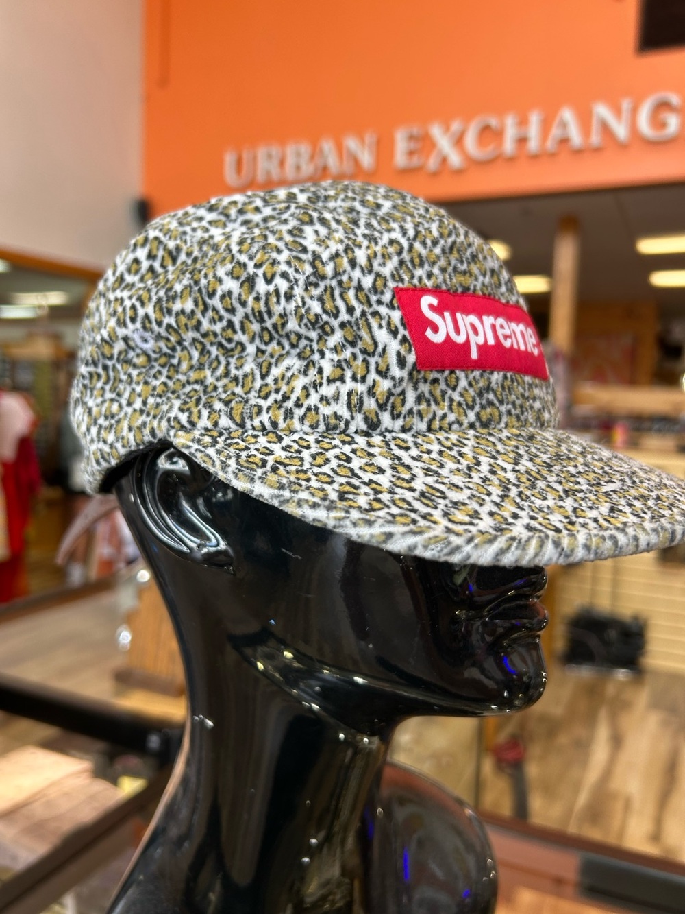 Supreme Corduroy Camp Cap in Leopard Print